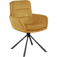Armlehnstuhl in Cord-Optik Gold 368961 von dynamic24