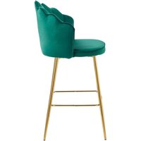 Dynamic24 - Barhocker Muscheldesign 2er Set aus Samt Grün 396377 Dynamic24 - Barhocker Muscheldesign 2er Set aus Samt Grün 396377 von dynamic24