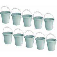 Dynamic24 - 10x 12 Liter Eimer mit Ausguss & Griffmulde, matt grün 10x7174gruen von dynamic24