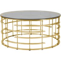 Couchtisch Gold/Grau ø 90 cm 371503 von dynamic24