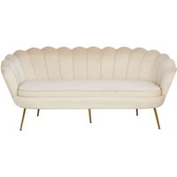 Muschelsofa 3-Sitzer aus Samt Beige 395271 von dynamic24