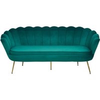 Muschelsofa 3-Sitzer aus Samt Grün 395288 von dynamic24