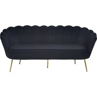 Muschelsofa 3-Sitzer aus Samt Schwarz 395301 von dynamic24