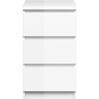 Nada Kommode schmal 3 Schubladen weiss hochglanz. von dynamic24