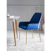 Dynamic24 - Esszimmerstuhl 2er Set blau Samt 381724 Dynamic24 - Esszimmerstuhl 2er Set blau Samt 381724 von dynamic24
