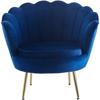 Muschelsessel aus Samt Dunkelblau 371817 von dynamic24