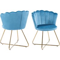 Dynamic24 - Muschelstuhl aus Samt 2er Set Blau 369265 Dynamic24 - Muschelstuhl aus Samt 2er Set Blau 369265 von dynamic24