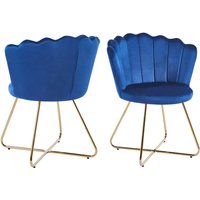 Dynamic24 - Muschelstuhl aus Samt 2er Set Dunkelblau 369272 Dynamic24 - Muschelstuhl aus Samt 2er Set Dunkelblau 369272 von dynamic24