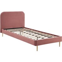 Polsterbett mit Samtbezug Rose 90x200 cm 396995 Polsterbett mit Samtbezug Rose 90x200 cm 396995 von dynamic24
