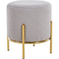 Polsterhocker Ø35 cm Bouclé Stoff Taupe 369364 von dynamic24