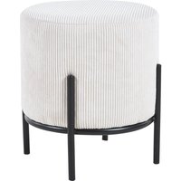 Polsterhocker Ø35 cm Cord Optik Beige 369449 von dynamic24