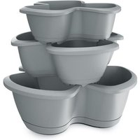 Prosperplast Blumentopf RESPANA TRIO Anthrazit 47 cm von dynamic24