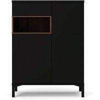 Dynamic24 - Rosa Sideboard 2 Türen, 1 Schublade und 1 Fach schwarz und Wallnuss. 07-9217386dj von dynamic24