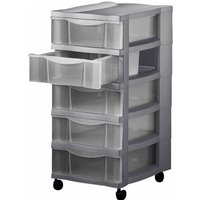 Schubladenschrank mit Rollen grau 5010grau Schubladenschrank mit Rollen grau 5010grau von dynamic24