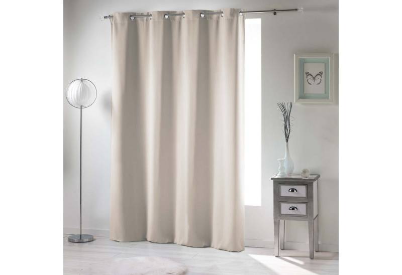 Vorhang, dynamic24, Ösen (1 St), blickdicht, Beige blickdicht 135x240cm Gardine Verdunkelung Thermo Schallschutz von dynamic24