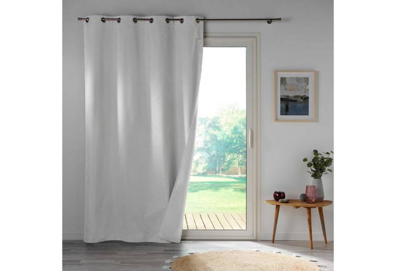 dynamic24 Vorhang, Ösen (1 St), blickdicht, Mikrofaser Vorhang 140x260cm weiß blickdicht von dynamic24