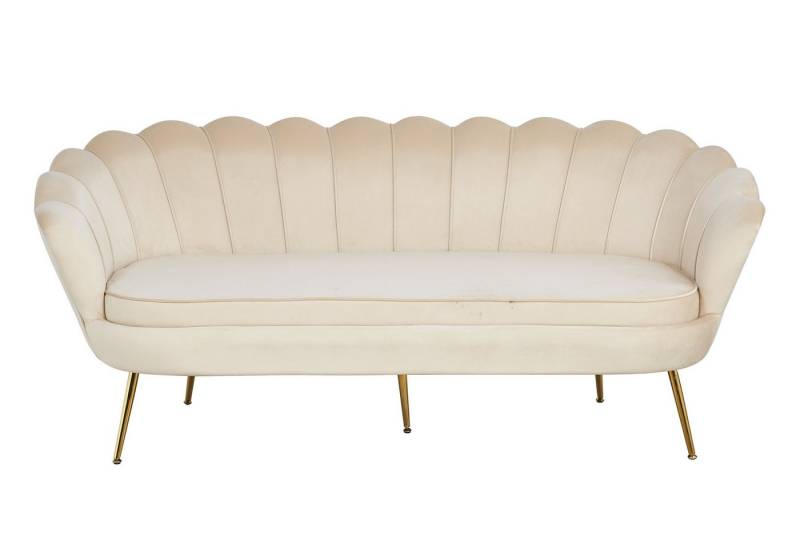 dynamic24 3-Sitzer Merichleri, Muschelsofa aus Samt Beige von dynamic24