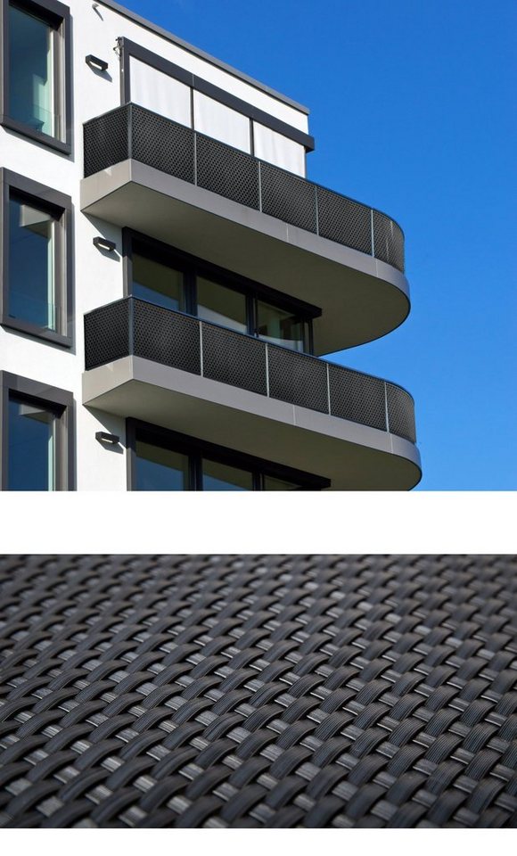 dynamic24 Balkonsichtschutz Polyrattan PVC Sichtschutzmatte 300x100 Balkon Sichtschutz Zaun von dynamic24