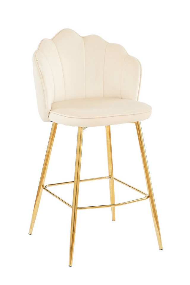 dynamic24 Barhocker, Muscheldesign 2er Set aus Samt Beige dynamic24 Barhocker, Muscheldesign 2er Set aus Samt Beige von dynamic24