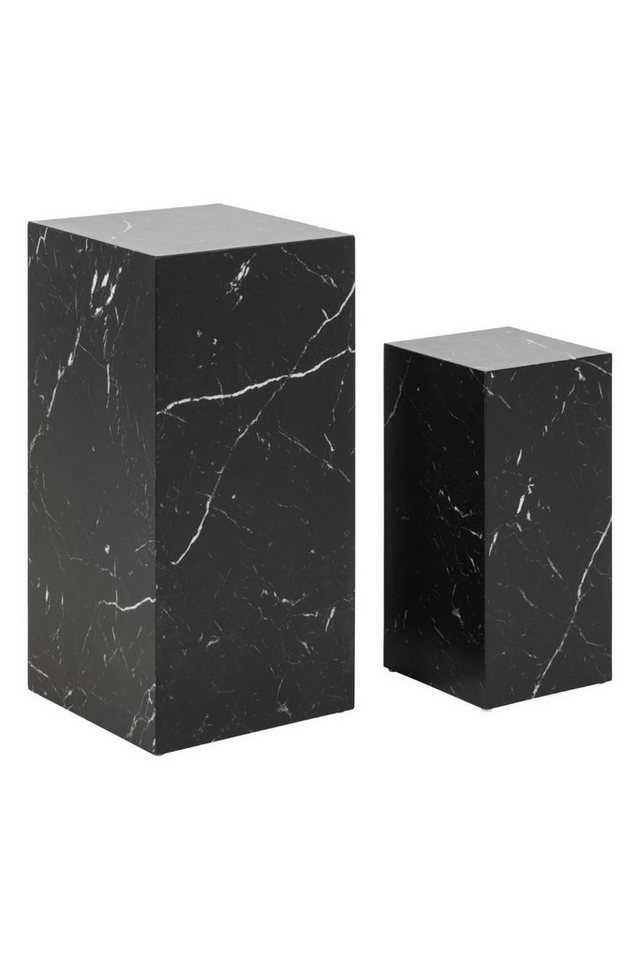 dynamic24 Beistelltisch, Couchtisch Marmoroptik 2er Set Schwarz von dynamic24