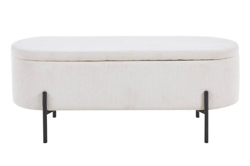 dynamic24 Bettbank, Bank mit Stauraumfunktion Beige von dynamic24
