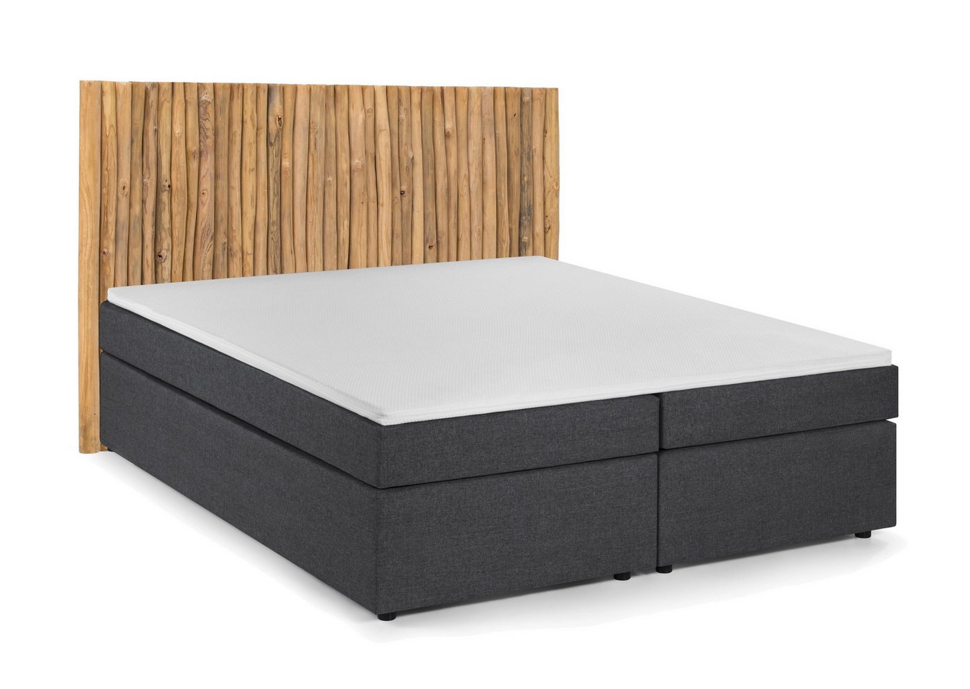 dynamic24 Boxspringbett, Boxspringbett mit Kopfteil aus Ästen Teak Grau dynamic24 Boxspringbett, Boxspringbett mit Kopfteil aus Ästen Teak Grau von dynamic24