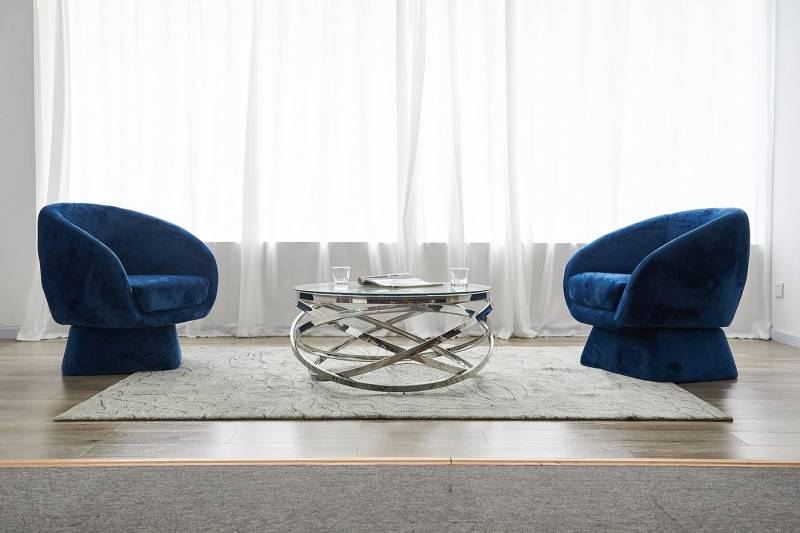 dynamic24 Couchtisch, Sofatisch Silber Ø 80 cm von dynamic24