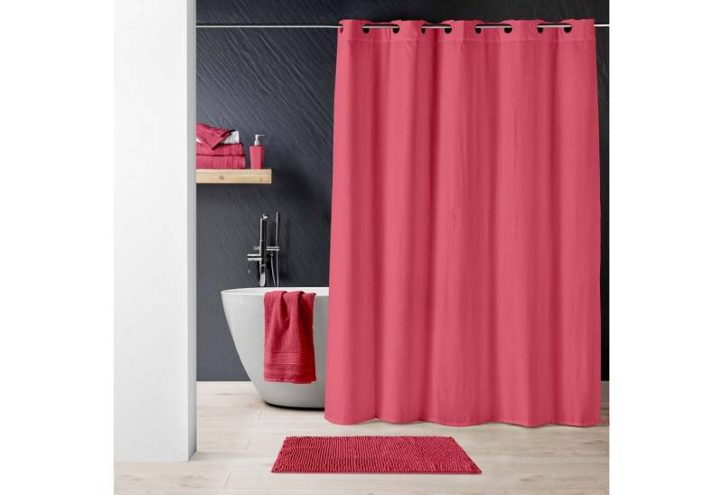 dynamic24 Duschvorhang Breite 180 cm, Premium Textil Struktur Duschvorhang 180x200 Badewanne Wannen Bad von dynamic24