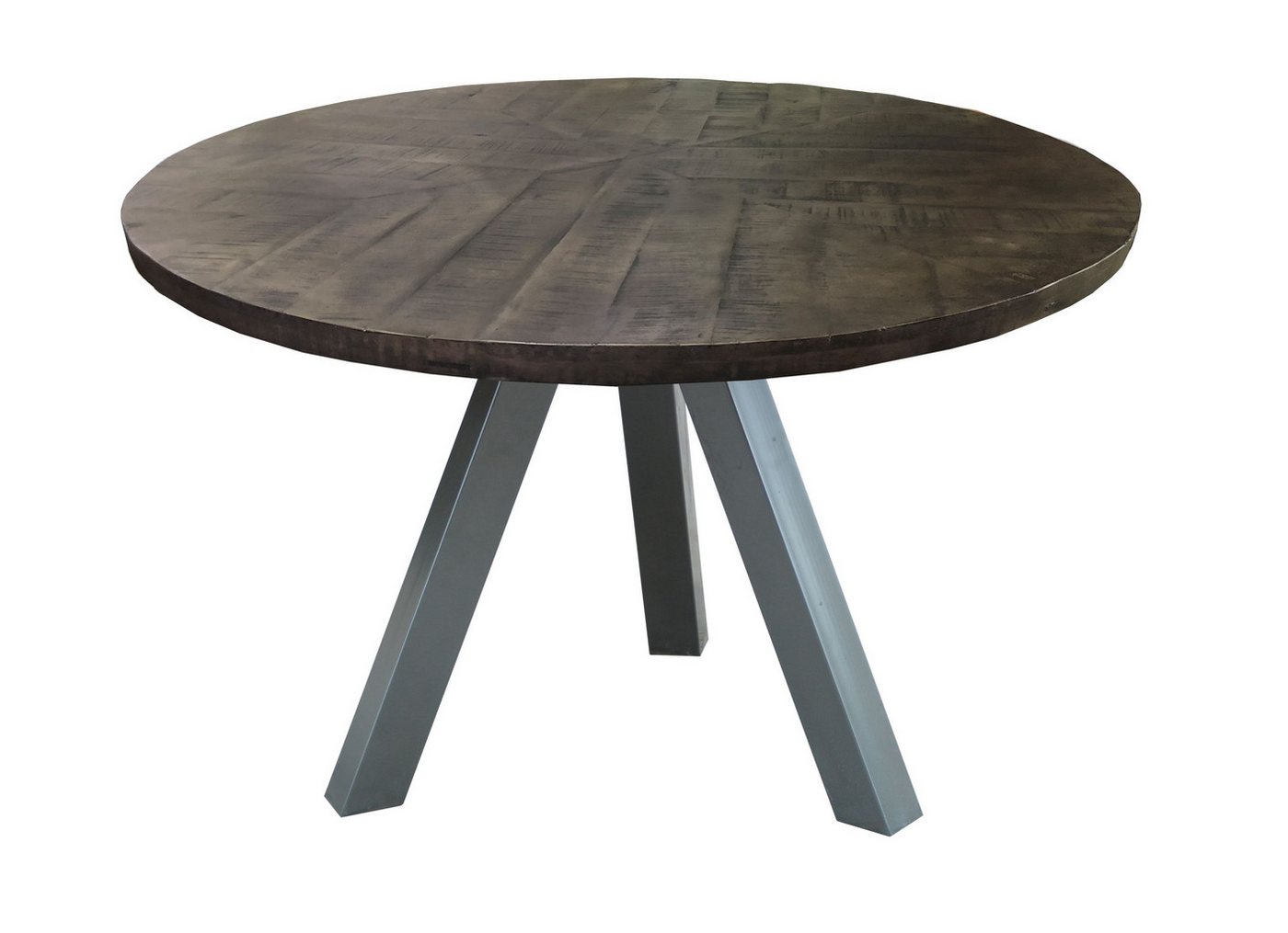 dynamic24 Esstisch, Tisch 120x120 cm Mangoholz Grau von dynamic24