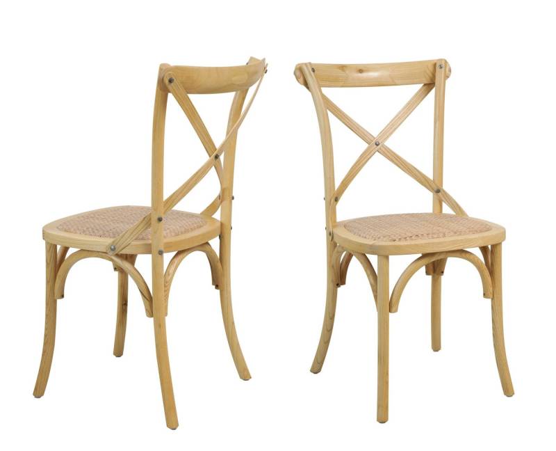 dynamic24 Esszimmerstuhl, Stuhl 2er-Set Holz natur von dynamic24