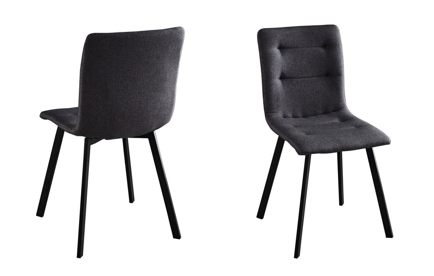 dynamic24 Esszimmerstuhl, Stuhl 2er-Set Polyester Grau von dynamic24