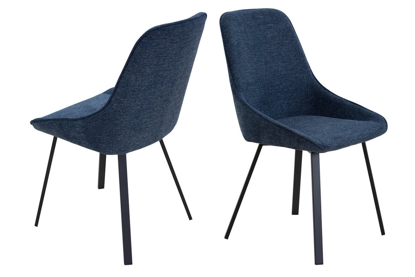 dynamic24 Esszimmerstuhl Rockford, Stuhl 2er Set Dunkelblau von dynamic24