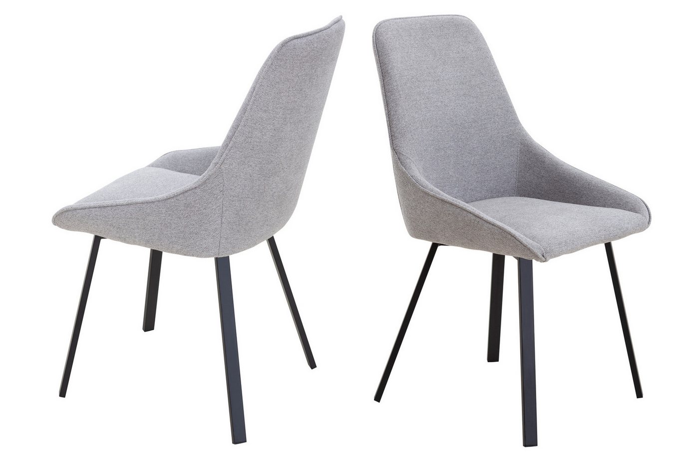 dynamic24 Esszimmerstuhl Springfield, Stuhl 2er Set Grau von dynamic24