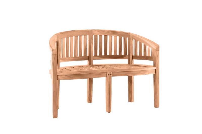 dynamic24 Gartenbank, Gartensitzbank in Bananenform 120 cm Teak von dynamic24