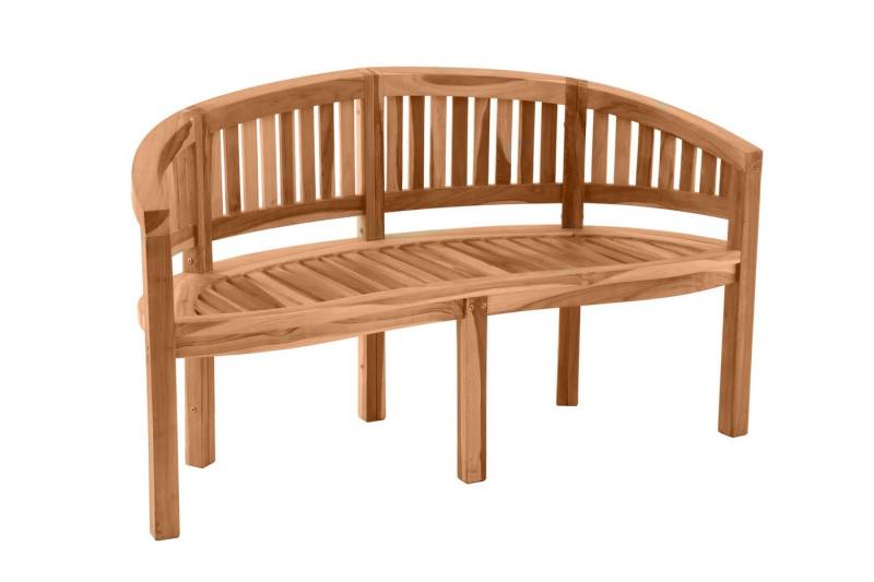 dynamic24 Gartenbank, Gartensitzbank in Bananenform 150 cm Teak von dynamic24