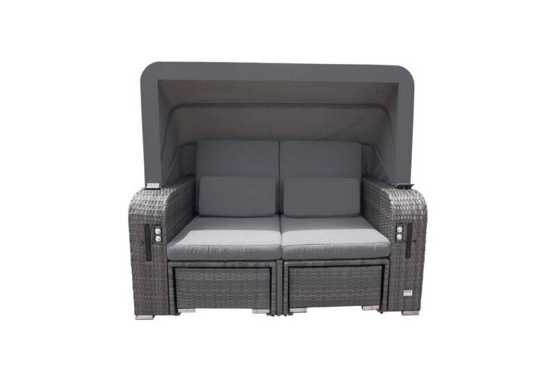 dynamic24 Gartenliege, Strandkorb Sonnenliege Polyrattan von dynamic24