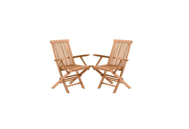 dynamic24 Gartenstuhl Würzburg, Gartensessel 2er-Set Teak von dynamic24