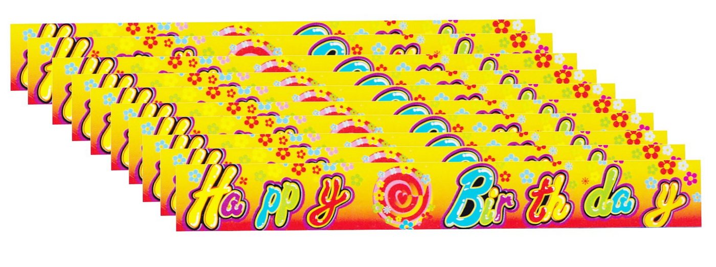 dynamic24 Girlande, 10x Girlande Happy Birthday Geburtstag Dekoration Banner Party Feier Banderole von dynamic24