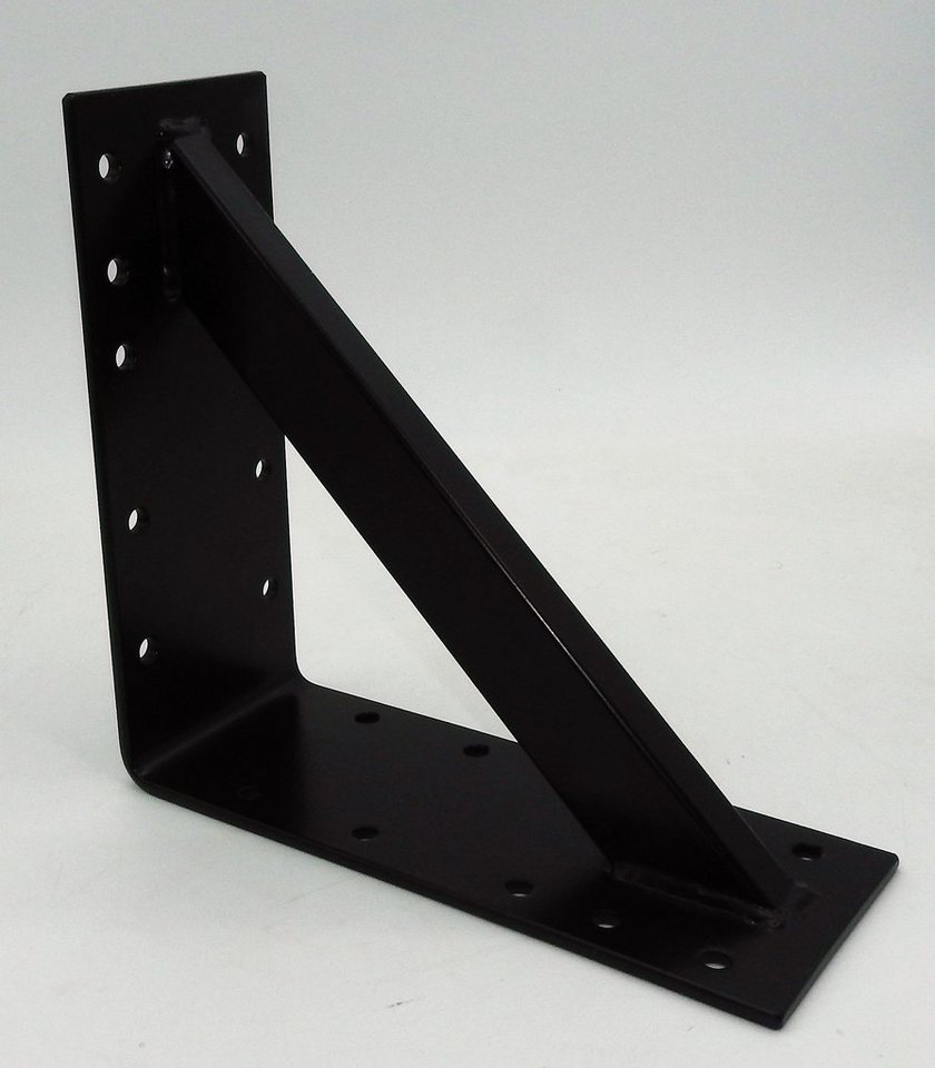 dynamic24 Holzkonstruktionsbeschlag, Großer Stahl Winkel 25x25x10 5mm Holzverbinder verstärkt schwarz von dynamic24