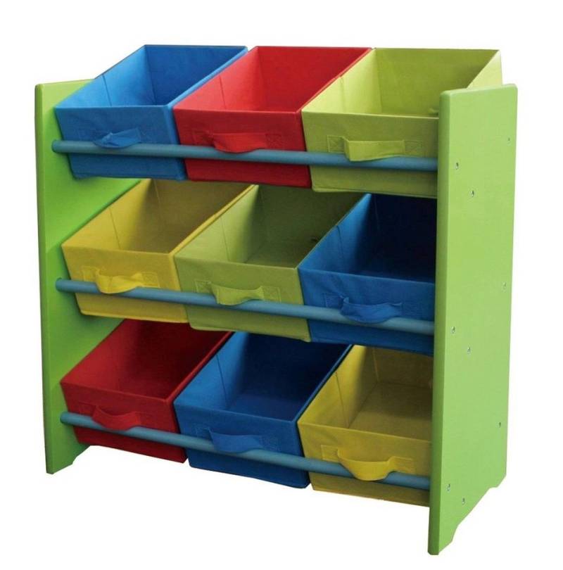 dynamic24 Kinderregal, + 9 Boxen Standregal Spielzeugkiste Kinderzimmerregal Kommode von dynamic24