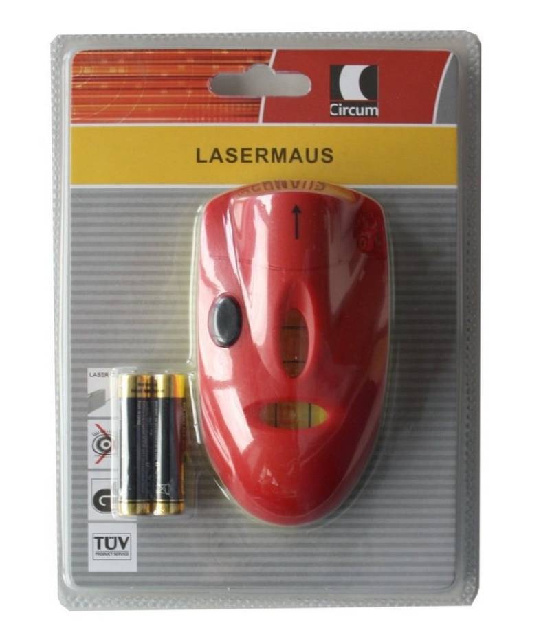 dynamic24 Laserwasserwaage, Lasermaus Wasserwaage Linienlaser + Batterien Messgerät Horizontal von dynamic24