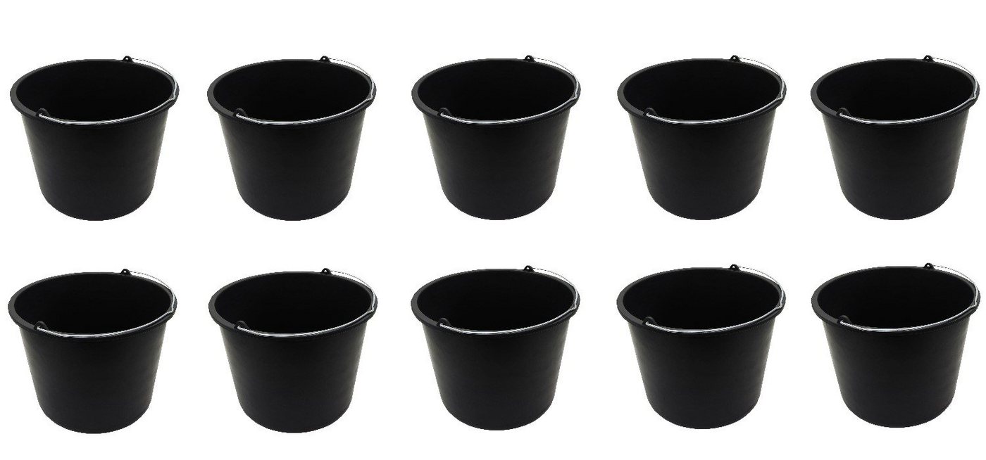 dynamic24 Mörtelkübel, (10-tlg), 10x Baueimer Mörteleimer 20l Maurerbütt Eimer Putzeimer Wassereimer Maurereimer von dynamic24