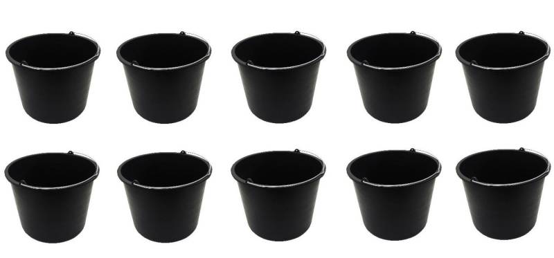 dynamic24 Mörtelkübel, (10-tlg), 10x Baueimer Mörteleimer 20l Maurerbütt Eimer Putzeimer Wassereimer Maurereimer von dynamic24