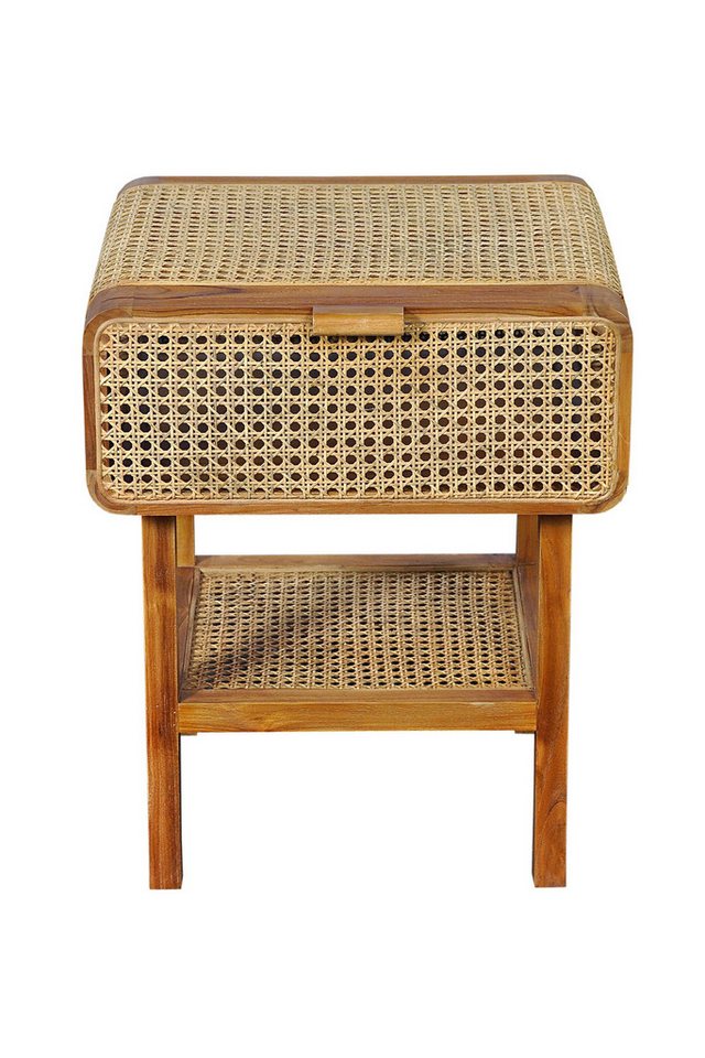 dynamic24 Nachtschrank Nachtkommode ROMANTEAKA Teak natur von dynamic24