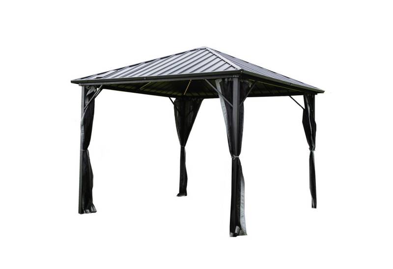 dynamic24 Pavillon, Metall Garten Terrassen Überdachung 298x298 Sonnenschutz von dynamic24