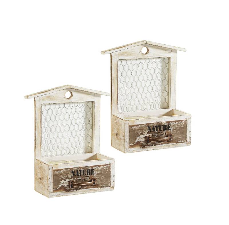 dynamic24 Pflanzentreppe, 2x Mini Holz Blumentopf Pflanzkasten Blumenkasten Deko Shabby Chic von dynamic24