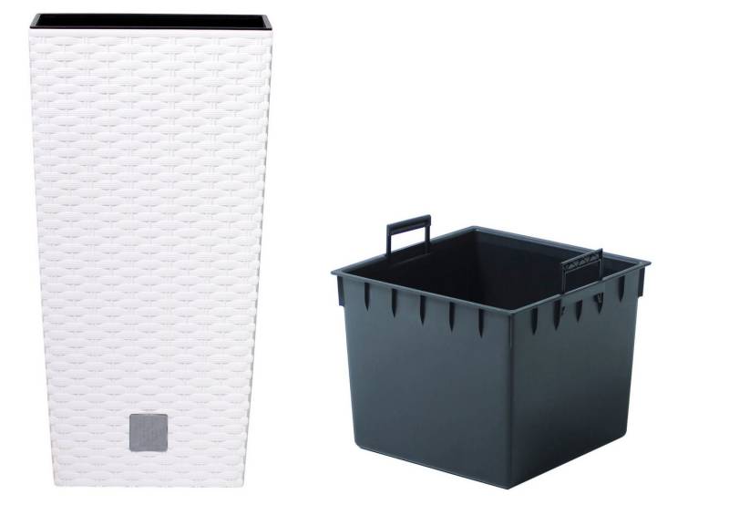 dynamic24 Pflanzkübel (1 St), in Rattan-Optik Pflanzschale Übertopf Kübel Blumenkübel von dynamic24