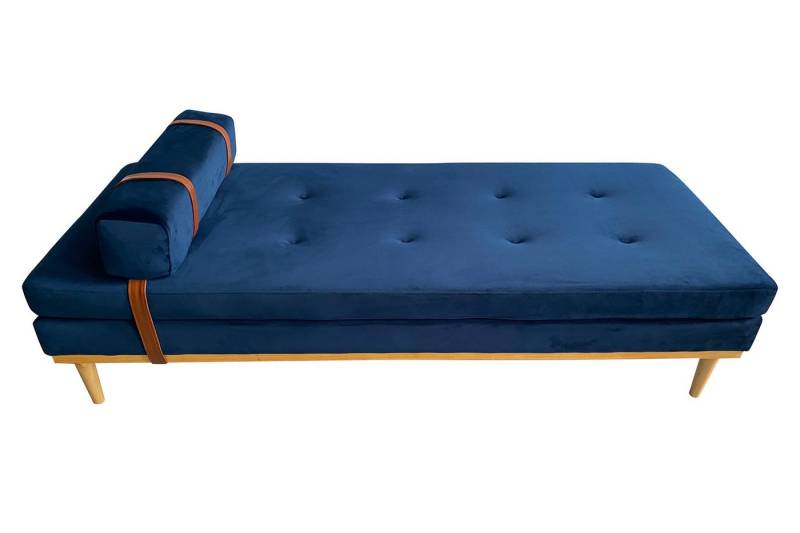 dynamic24 Polsterliege, Daybed Samt blau von dynamic24