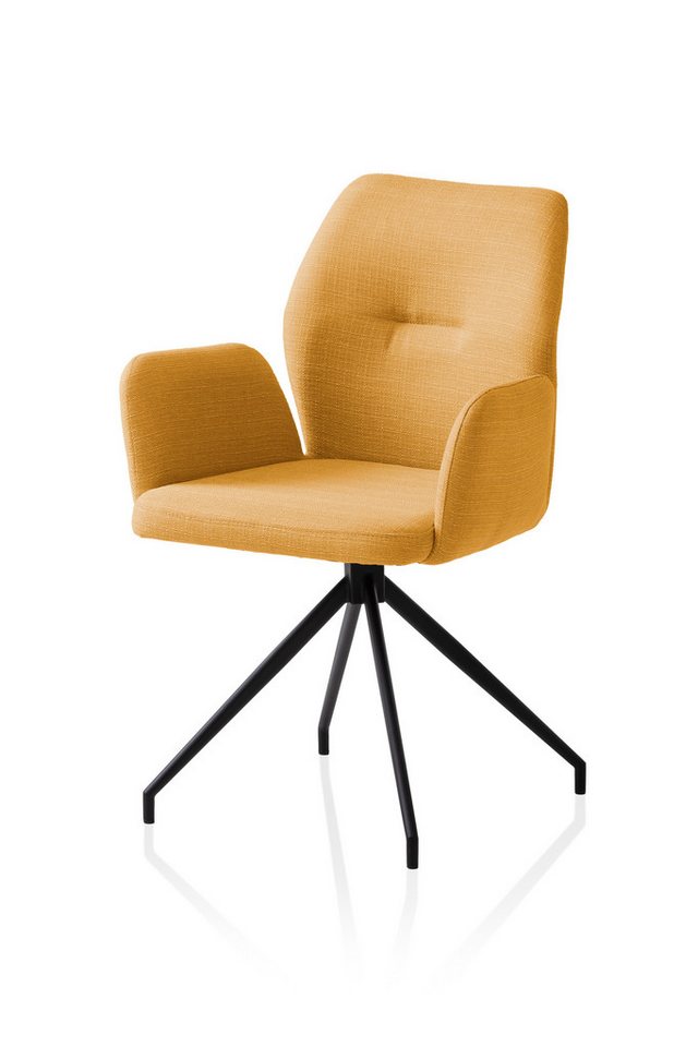 dynamic24 Polsterstuhl Frisco, Armlehnstuhl mit 180° Drehfunktion Gelb von dynamic24