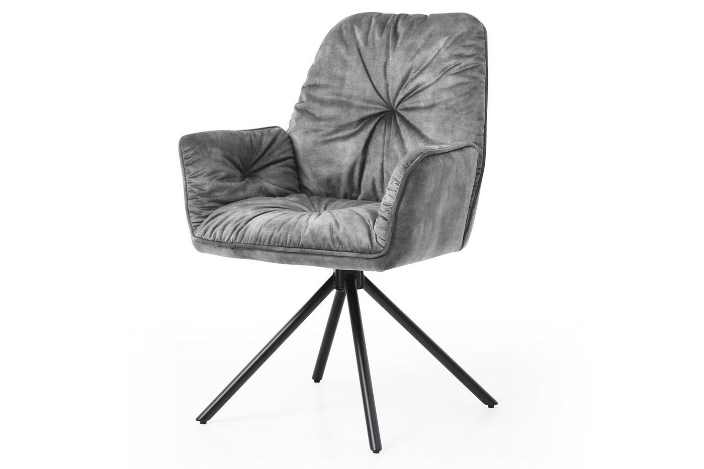 dynamic24 Polsterstuhl Glavinitsa, Armlehnstuhl mit 360° Drehfunktion Grau dynamic24 Polsterstuhl Glavinitsa, Armlehnstuhl mit 360° Drehfunktion Grau von dynamic24